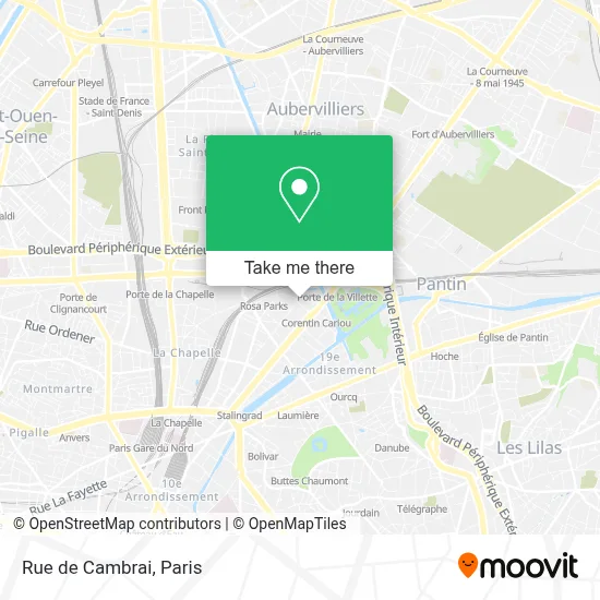 Mapa Rue de Cambrai