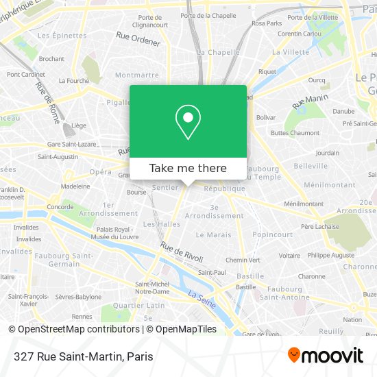 Mapa 327 Rue Saint-Martin