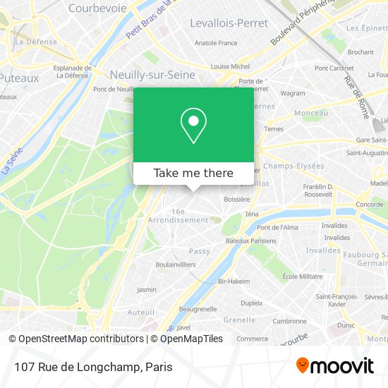 Mapa 107 Rue de Longchamp