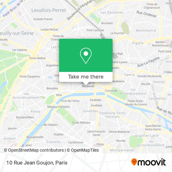 Mapa 10 Rue Jean Goujon