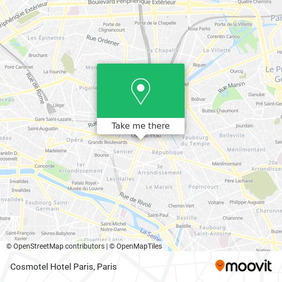 Cosmotel Hotel Paris map