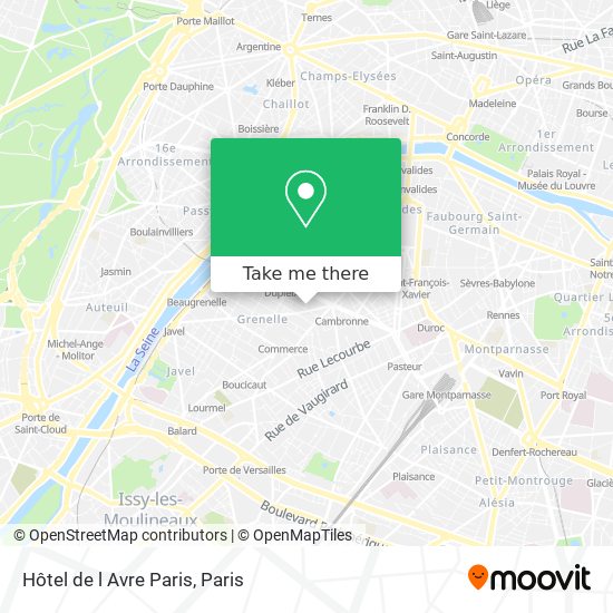 Hôtel de l Avre Paris map