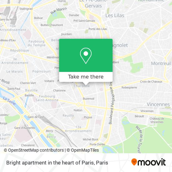 Bright apartment in the heart of Paris map