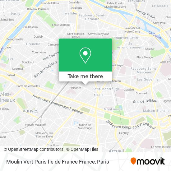 Mapa Moulin Vert Paris Île de France France