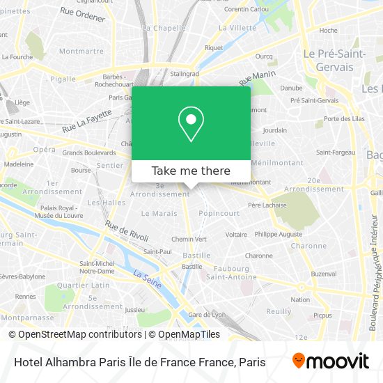 Hotel Alhambra Paris Île de France France map