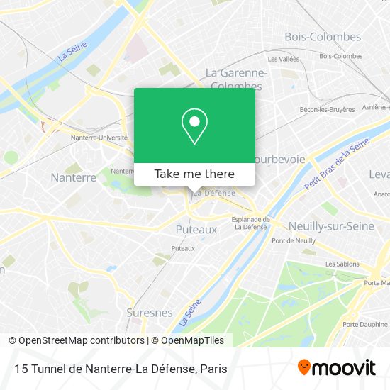 Mapa 15 Tunnel de Nanterre-La Défense