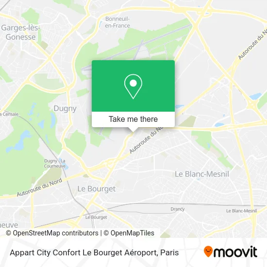 Appart City Confort Le Bourget Aéroport map
