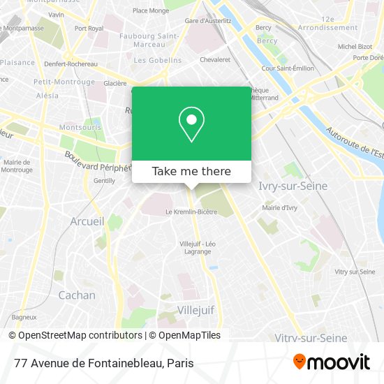 Mapa 77 Avenue de Fontainebleau