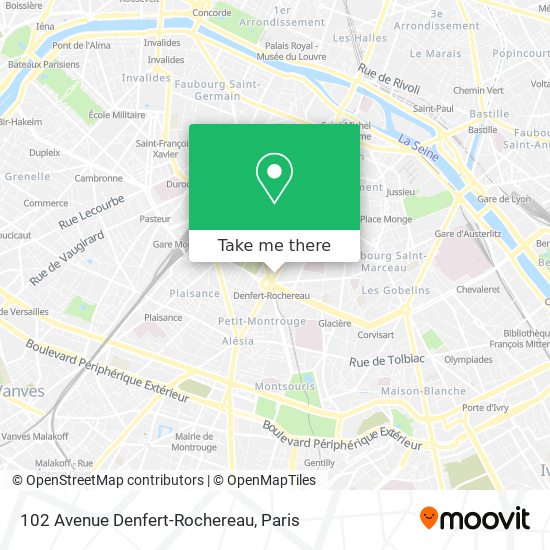 102 Avenue Denfert-Rochereau map