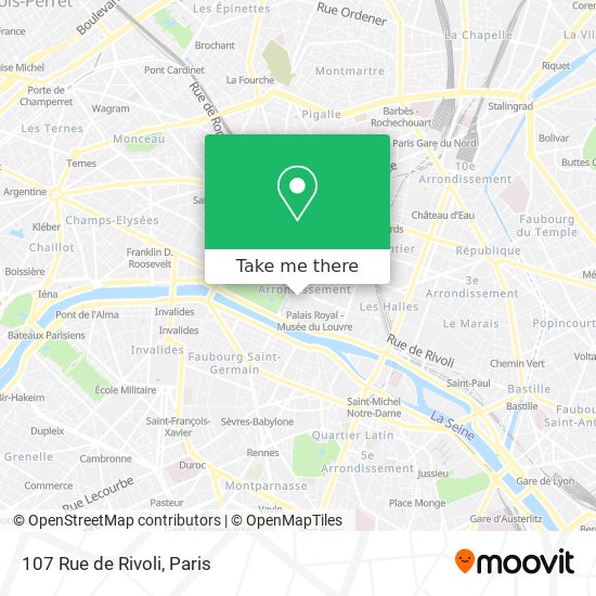 Mapa 107 Rue de Rivoli