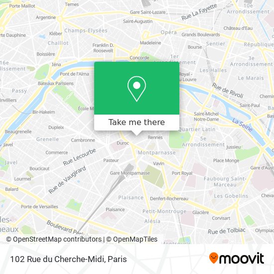 Mapa 102 Rue du Cherche-Midi