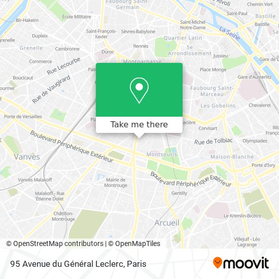 Mapa 95 Avenue du Général Leclerc