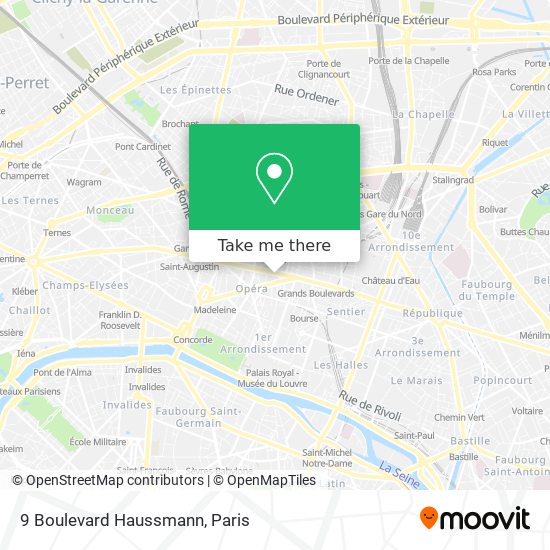 Mapa 9 Boulevard Haussmann