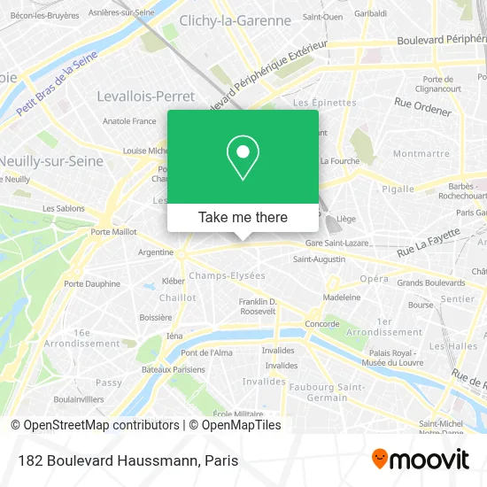 182 Boulevard Haussmann map