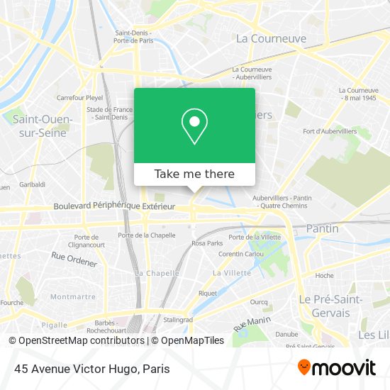 Mapa 45 Avenue Victor Hugo