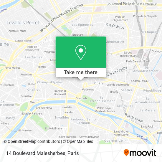 14 Boulevard Malesherbes map