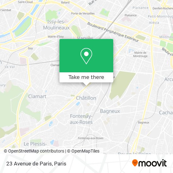 Mapa 23 Avenue de Paris