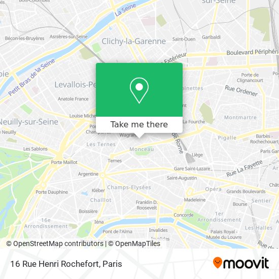 Mapa 16 Rue Henri Rochefort