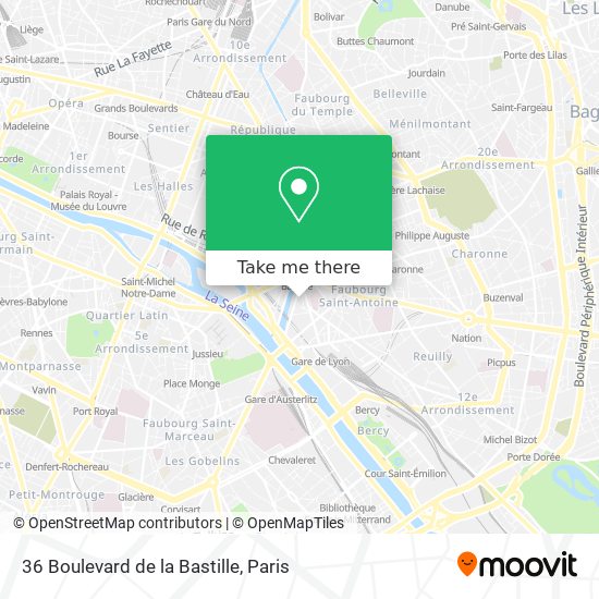 Mapa 36 Boulevard de la Bastille