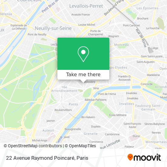 22 Avenue Raymond Poincaré map