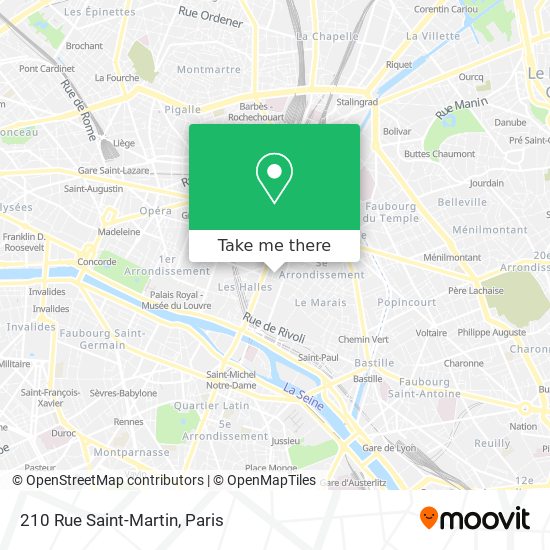 Mapa 210 Rue Saint-Martin