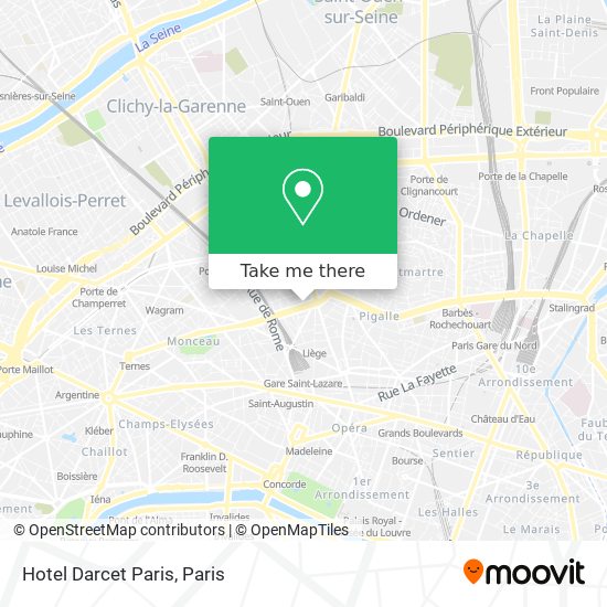 Mapa Hotel Darcet Paris