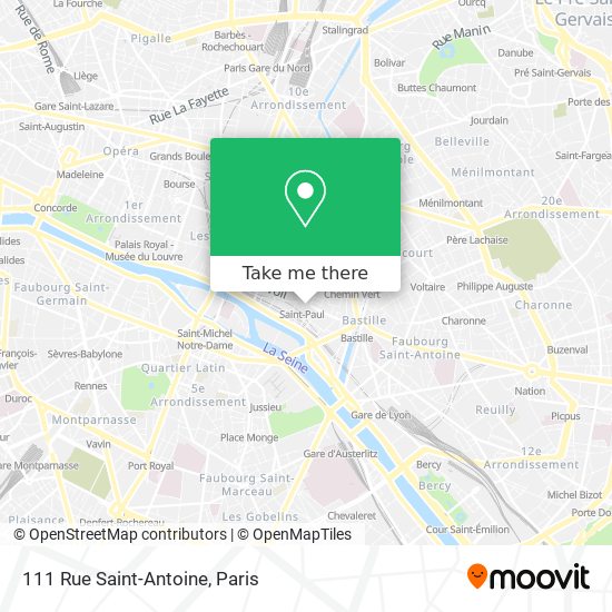 Mapa 111 Rue Saint-Antoine