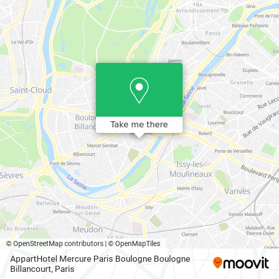 Mapa AppartHotel Mercure Paris Boulogne Boulogne Billancourt