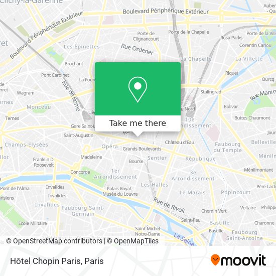 Mapa Hôtel Chopin Paris