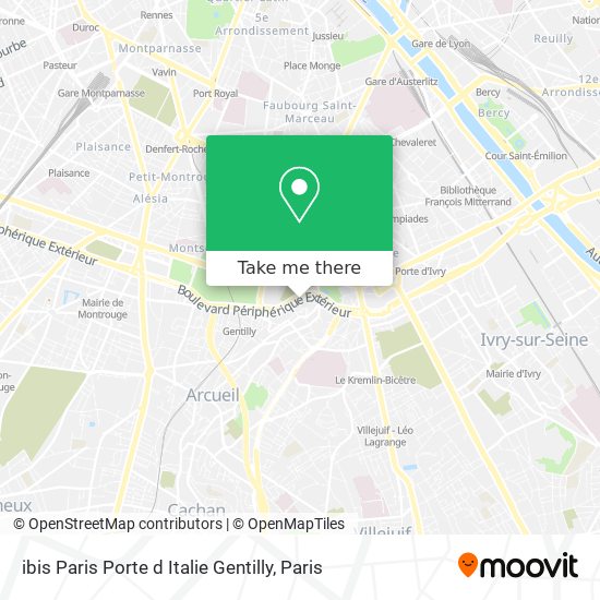 Mapa ibis Paris Porte d Italie Gentilly