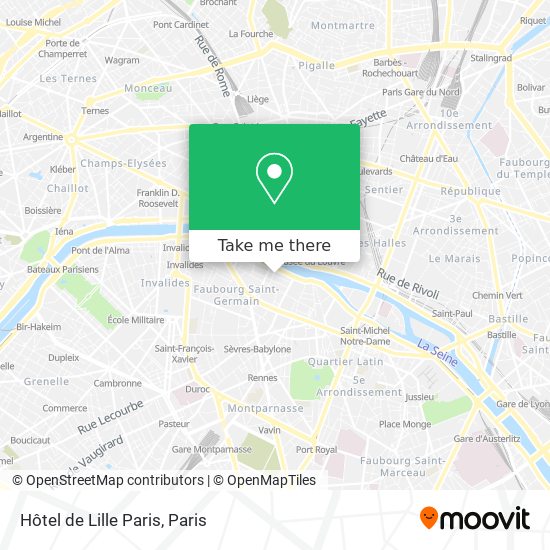 Mapa Hôtel de Lille Paris