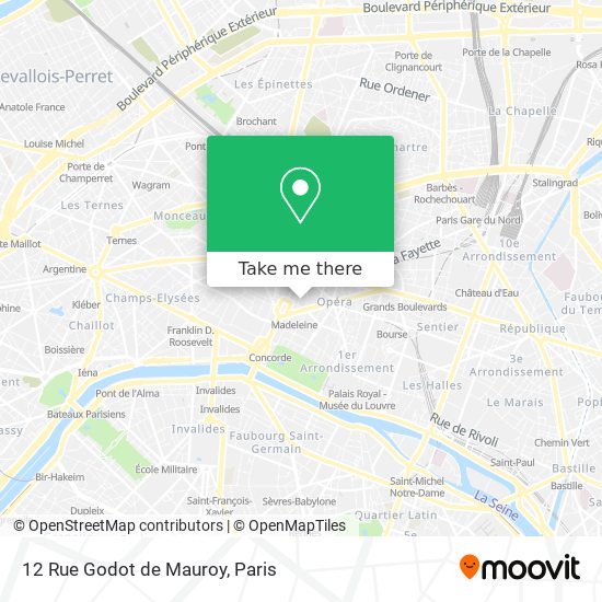 Mapa 12 Rue Godot de Mauroy