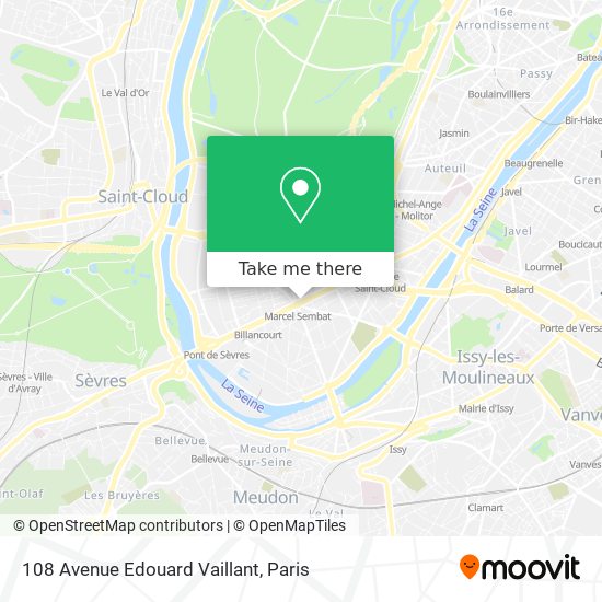 Mapa 108 Avenue Edouard Vaillant