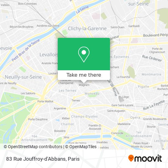 Mapa 83 Rue Jouffroy-d'Abbans