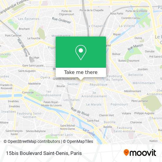 Mapa 15bis Boulevard Saint-Denis