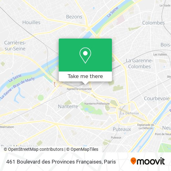 Mapa 461 Boulevard des Provinces Françaises