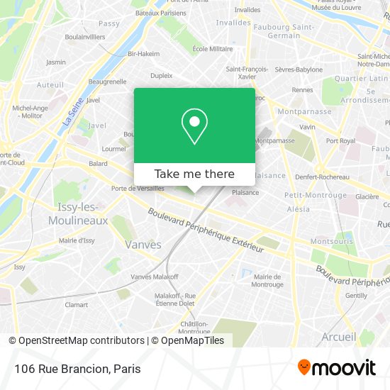 Mapa 106 Rue Brancion
