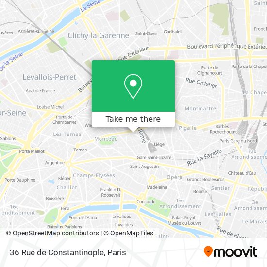 Mapa 36 Rue de Constantinople