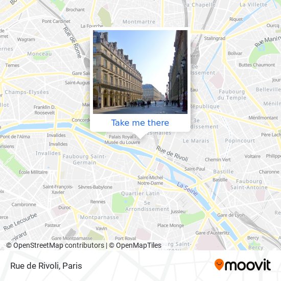 How to get to Rue de Rivoli in Paris by Bus, Metro, RER, Light