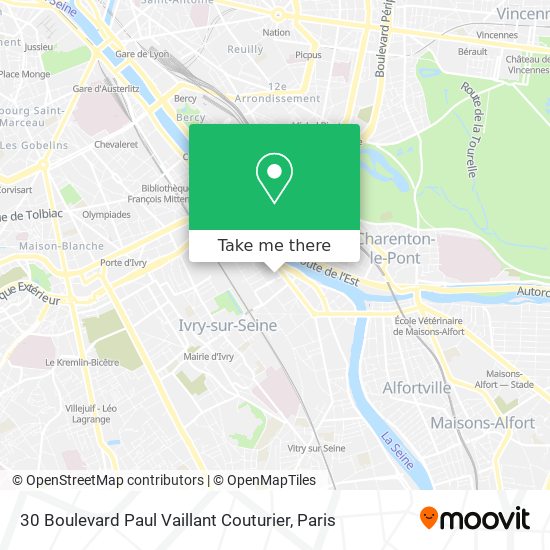 Mapa 30 Boulevard Paul Vaillant Couturier