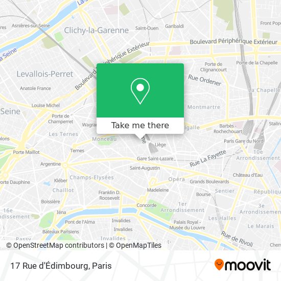 Mapa 17 Rue d'Édimbourg