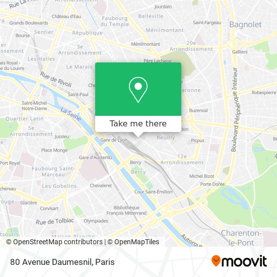 Mapa 80 Avenue Daumesnil