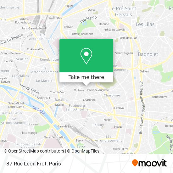 87 Rue Léon Frot map