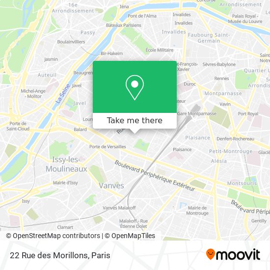 Mapa 22 Rue des Morillons