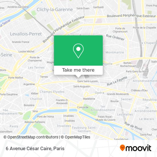 Mapa 6 Avenue César Caire