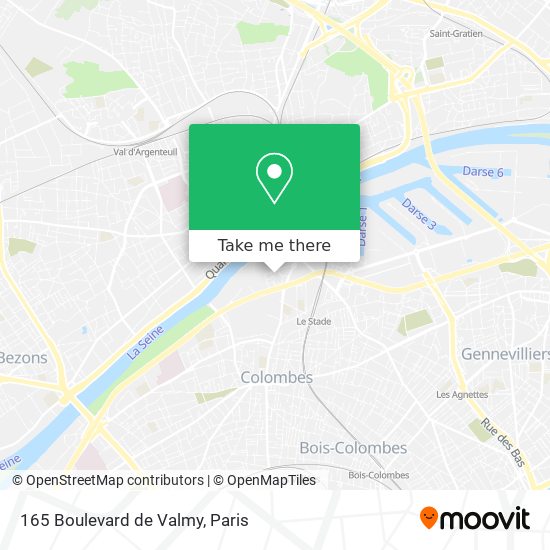 Mapa 165 Boulevard de Valmy