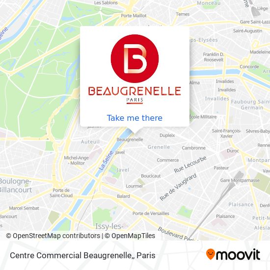 Centre Commercial Beaugrenelle, map