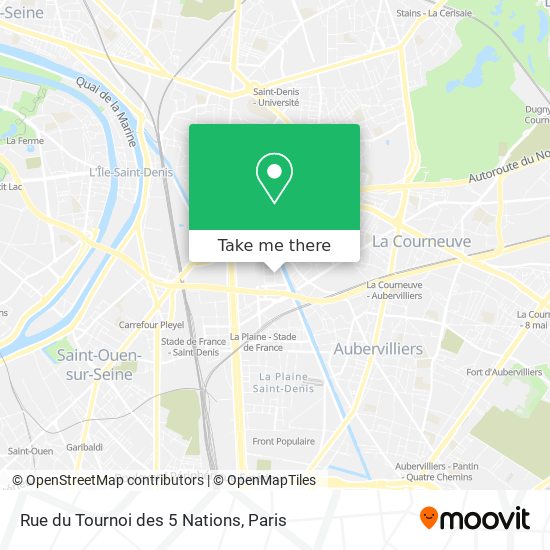 Mapa Rue du Tournoi des 5 Nations