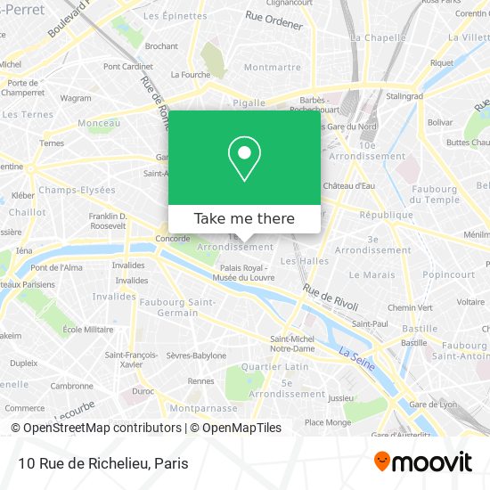 Mapa 10 Rue de Richelieu