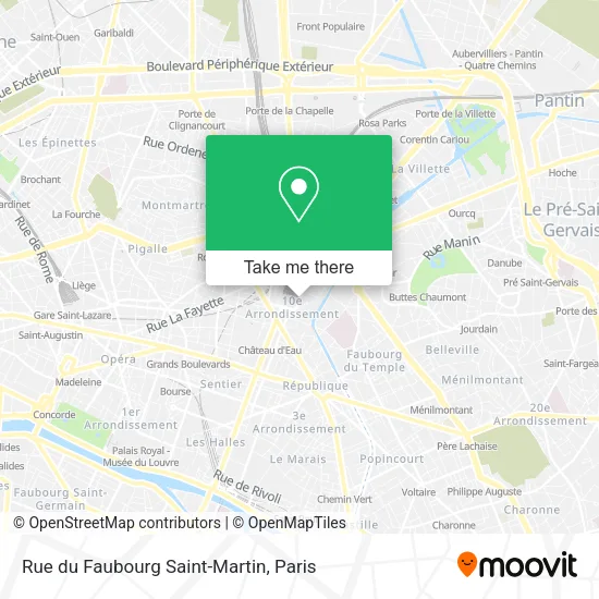 Rue du Faubourg Saint-Martin map